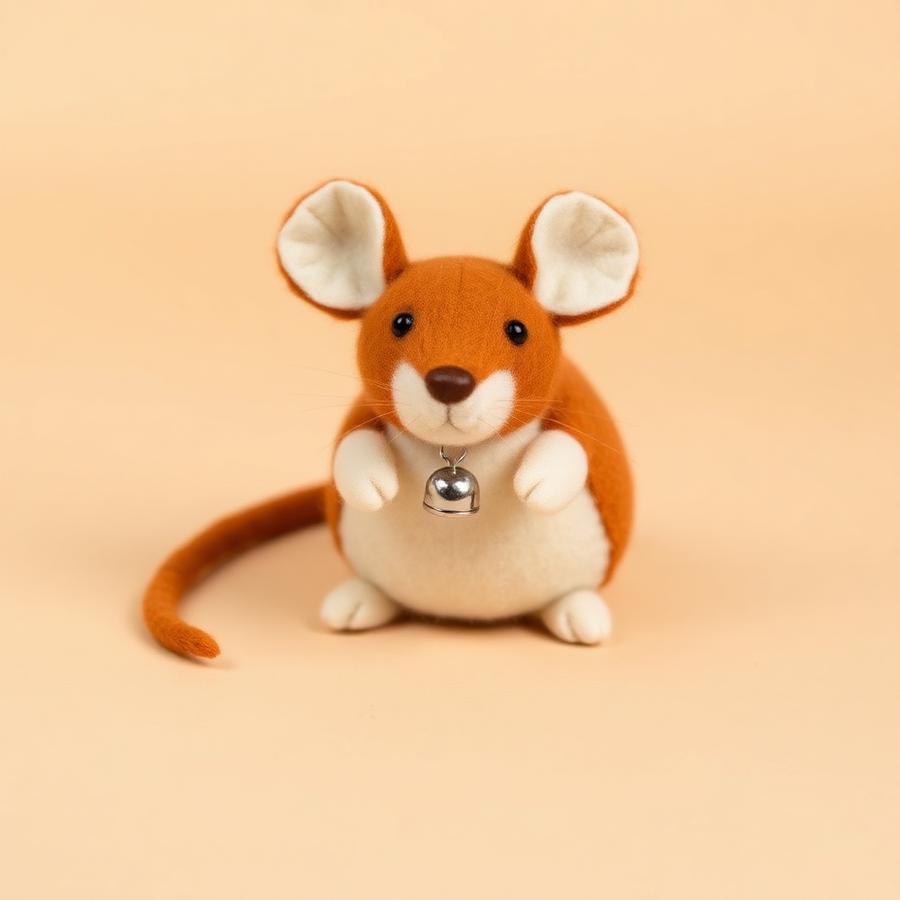 Souris en feutre à clochette