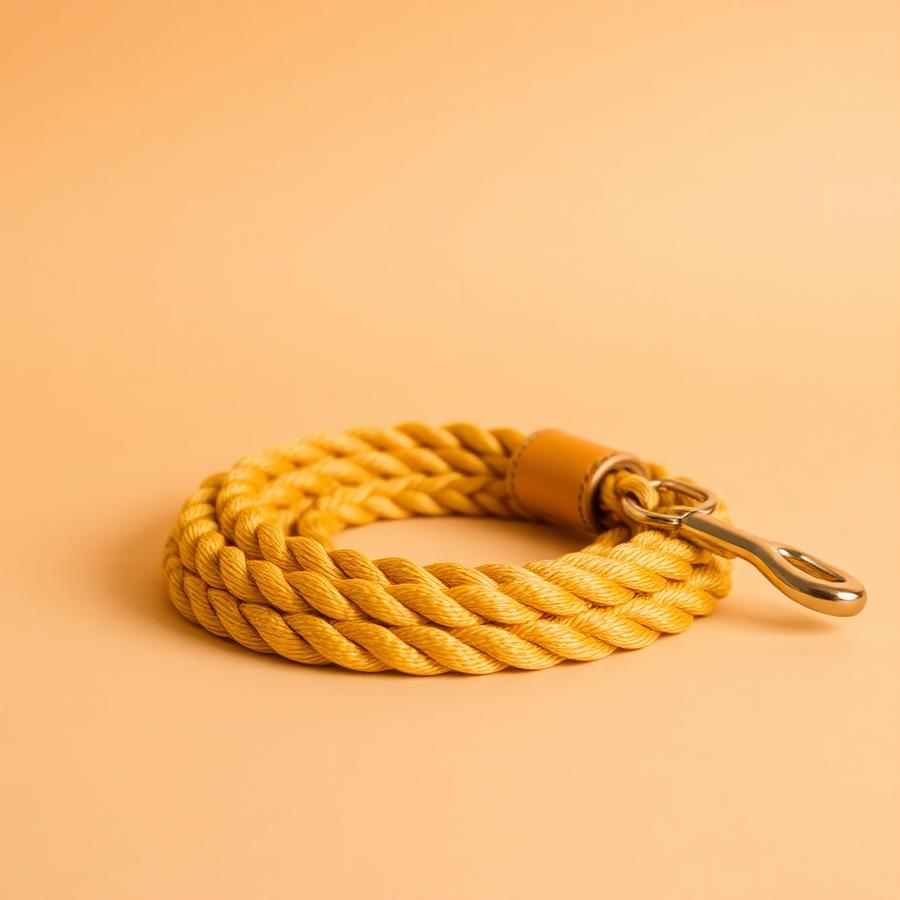 Laisse corde ocre